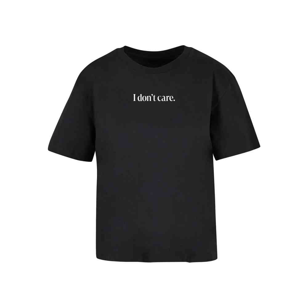 Miss Tee - I Don't Care Dames T-shirt - Zwart